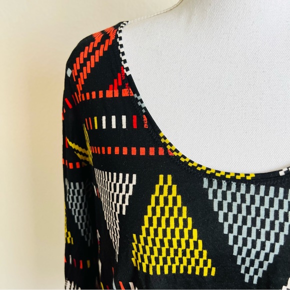 Urban Outfitters Black Orange Tribal Boxy Long Sleeve Shirt Blouse - Picture 4 of 8